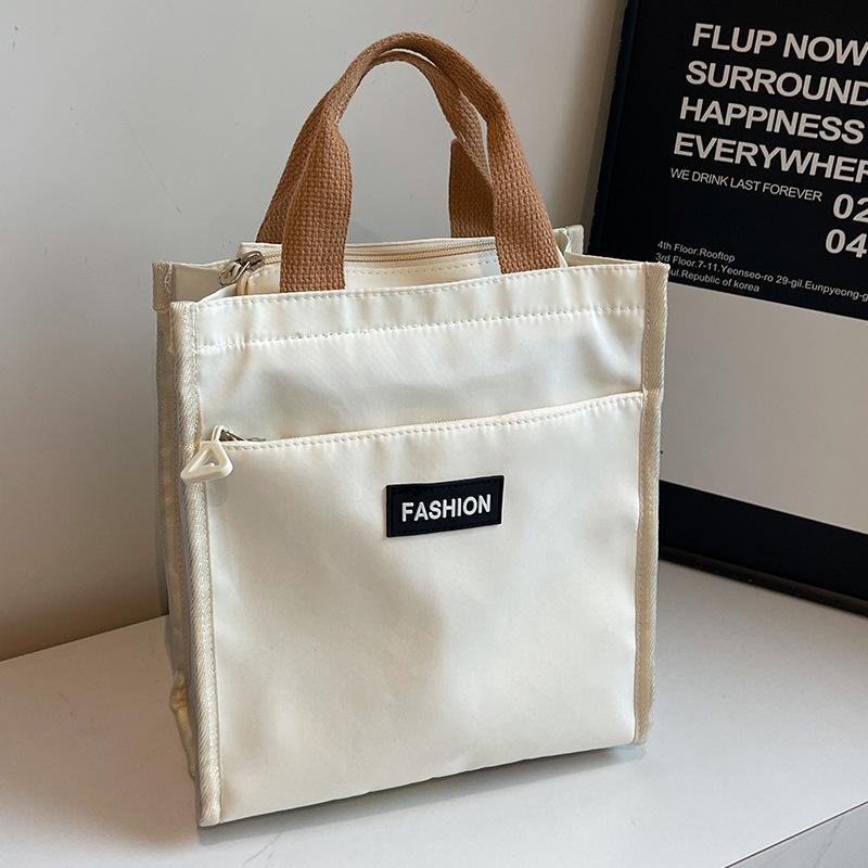 Textbook Handbag Casual Simple Canvas Bag Commuting Tote Bag Handbag Large Capacity File Bag