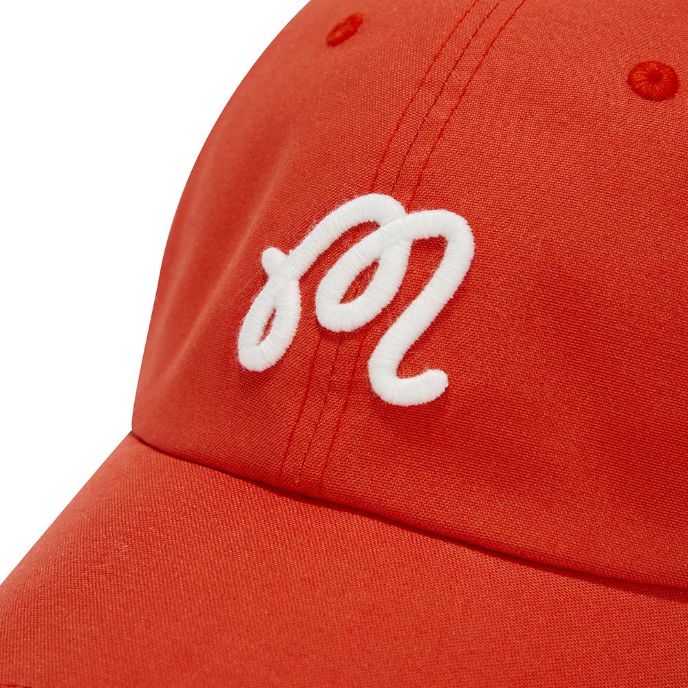MALBON GOLF Basic Ball Cap With Leather Patch Point Orange