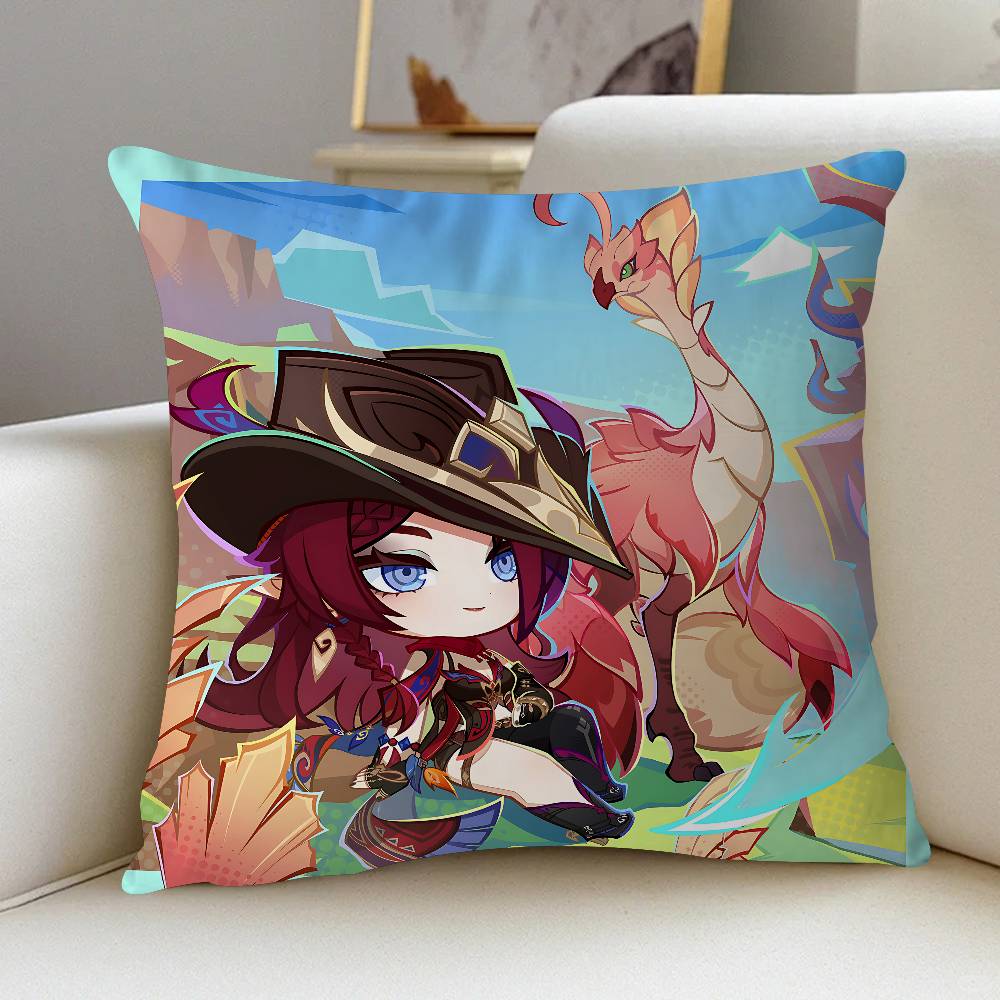 

Chasca Genshin Office Cushion Pillowcase Car Cushion Cover45X45CM Lumbar Pillowcase Sofa Pillowcover 12x12Inch