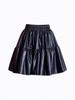 Women's Fluffy PU Leather A-Line Short Skirt: High-Waisted, Slim-Fit, Versatile, Elastic Waist – 2025 Autumn/Winter Collection