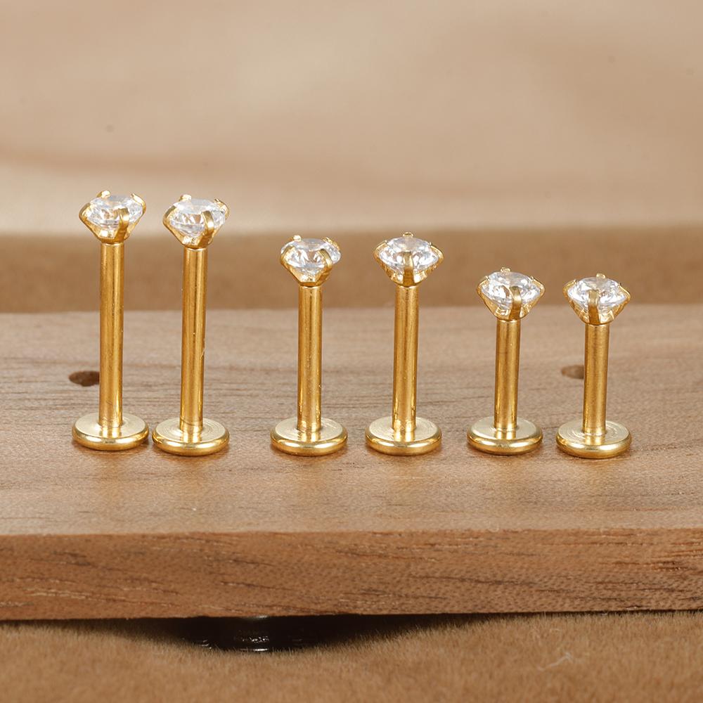 Labret Tragus Stecker Ohrring 16G Chirurgenstahl CZ Kristall Monroe Helix Knorpel Conch Medusa Lippe Körper Piercing Schmuck