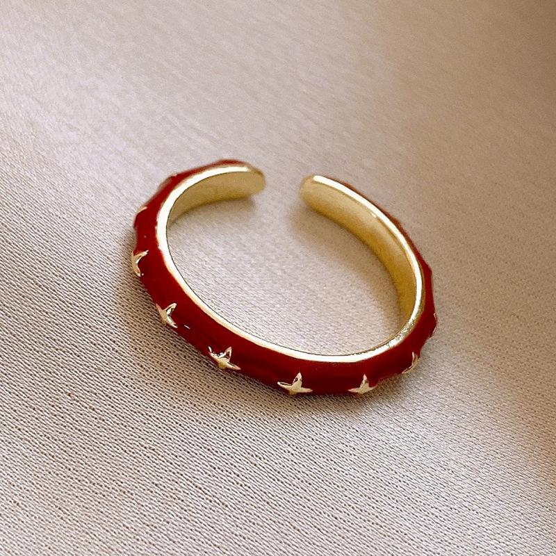 

Elegant Dripping Oil Starburst Ring: Stylish & Retro Index Finger Jewelry for Women