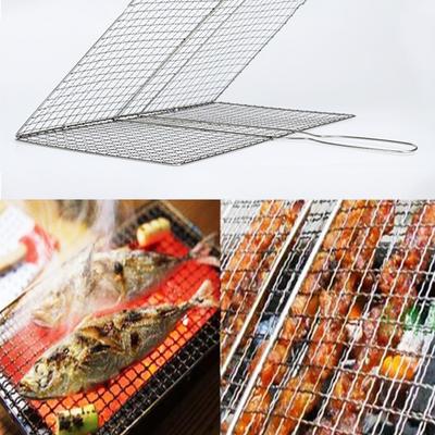 Edelstahl-Galvanisierungs-BBQ-Netz-Grill-Grill-Fisch-Clip mit Griff
