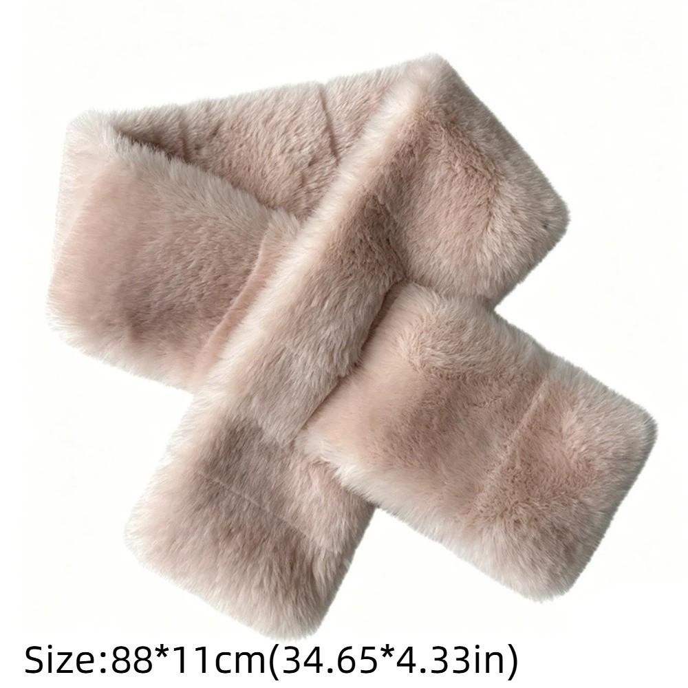 Soft Plush Cross Scarf Furry Winter Collar Scarf Korean Style Neck Scarf Women Girl