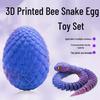 3D Printed Colorful Snake Egg Ornament Set - Creative Simulation Animal Model Toy