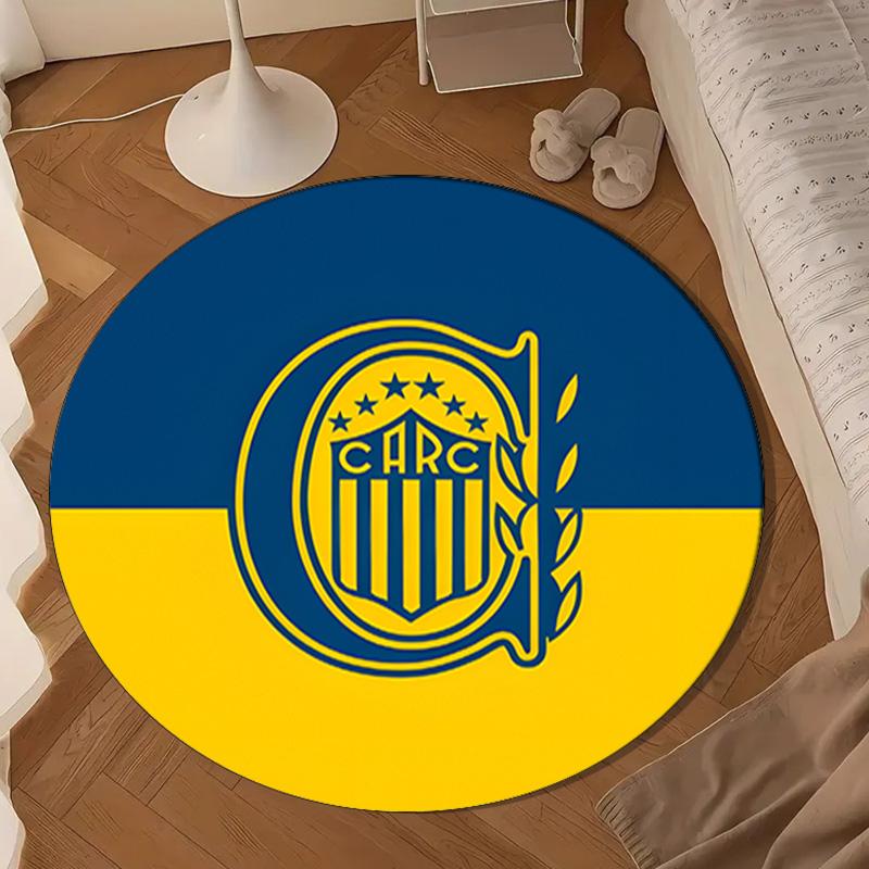 Rosario Central Crest Round mat, Anti-slip Circle Carpet Chair rug For livingroom,Bedroom, doormat home decor Gift Christmas Gifts