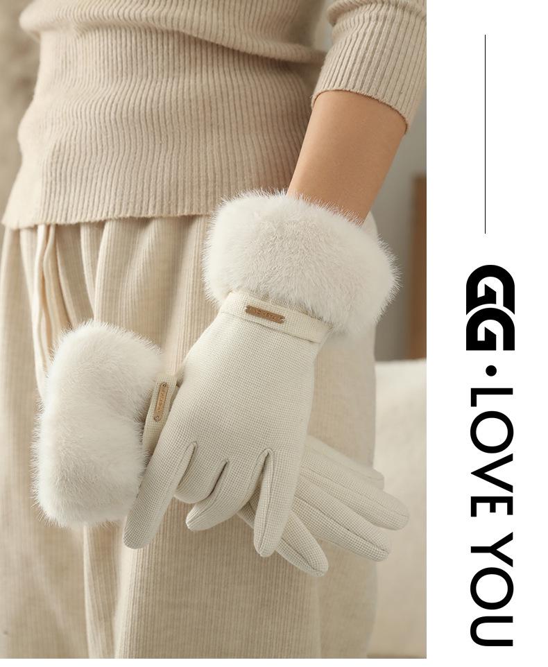Warm Thickened Plush Open-Finger Cycling Gloves - Windproof, Coldproof Winter Wear