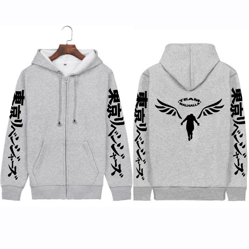 

Аніме Токійські Месники Токіо Логотип Худі на блискавці Харадзюку Чоловічий та Жіночий З довгим рукавом Манга Теплий З блискавкою Верх XXXL