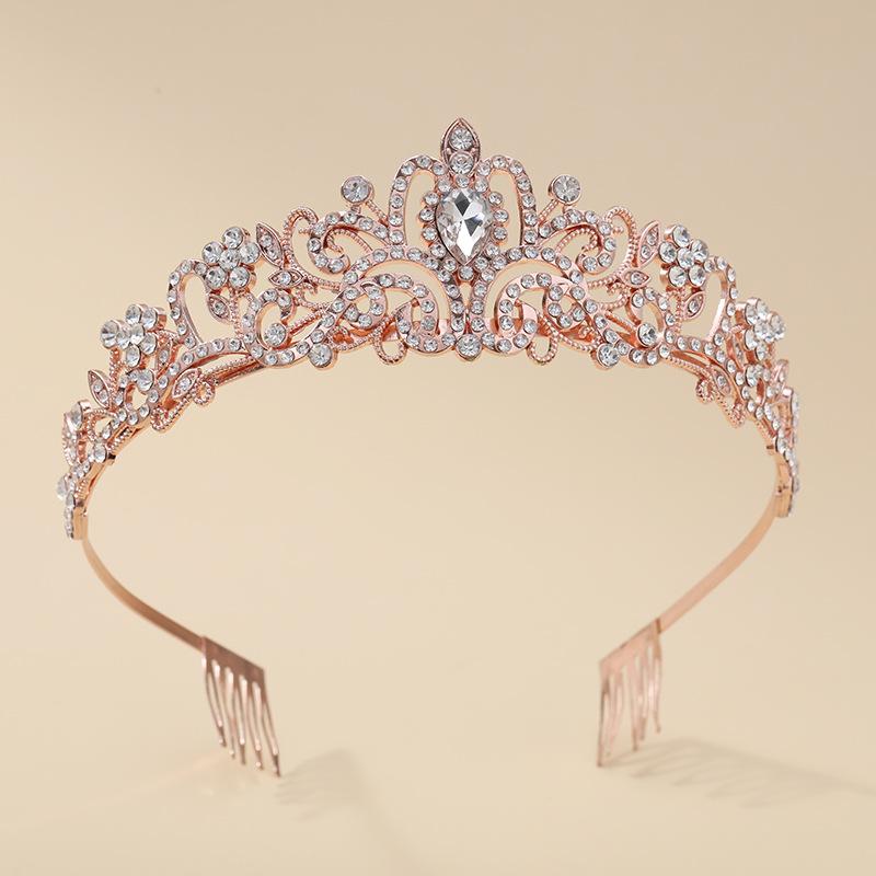 Bridal Crown Headwear Alloy Rhinestone Headband Wedding Crown Birthday Hair Accessories Party Headband Accessories
