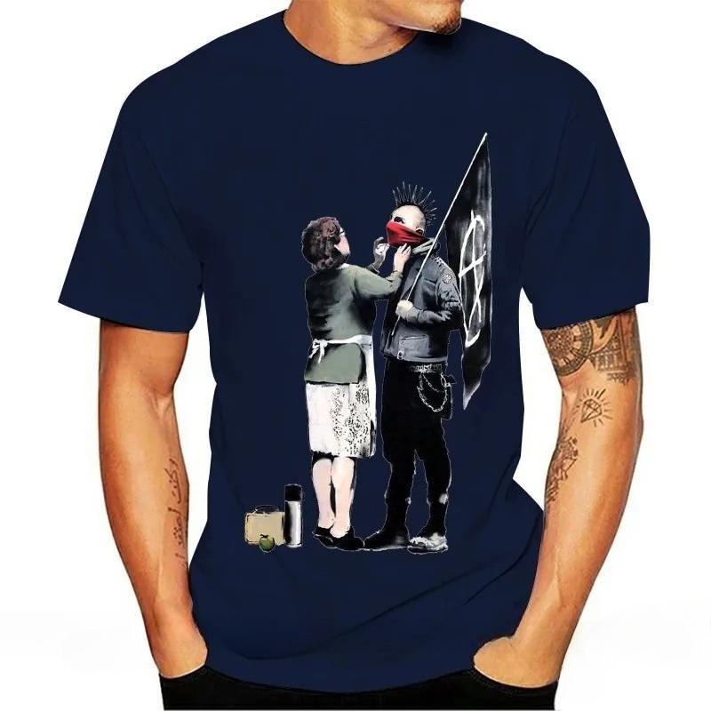 Banksy Mom Anarchist Street Art Tshirt Street Art Marca De Moda Casual Cotton Shortsleeved Top