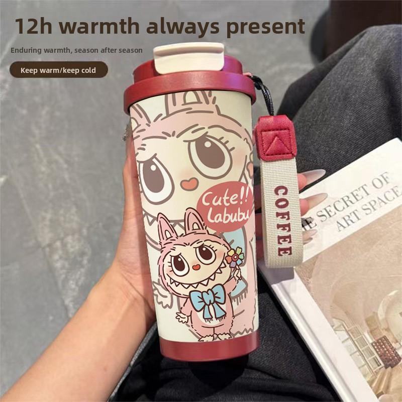 Light Luxury High-end Water-sensitive Pocket Cup Stainless Steel Portable Coffee Cup Large Capacity High Value Niche Thermal Insulation Kettle