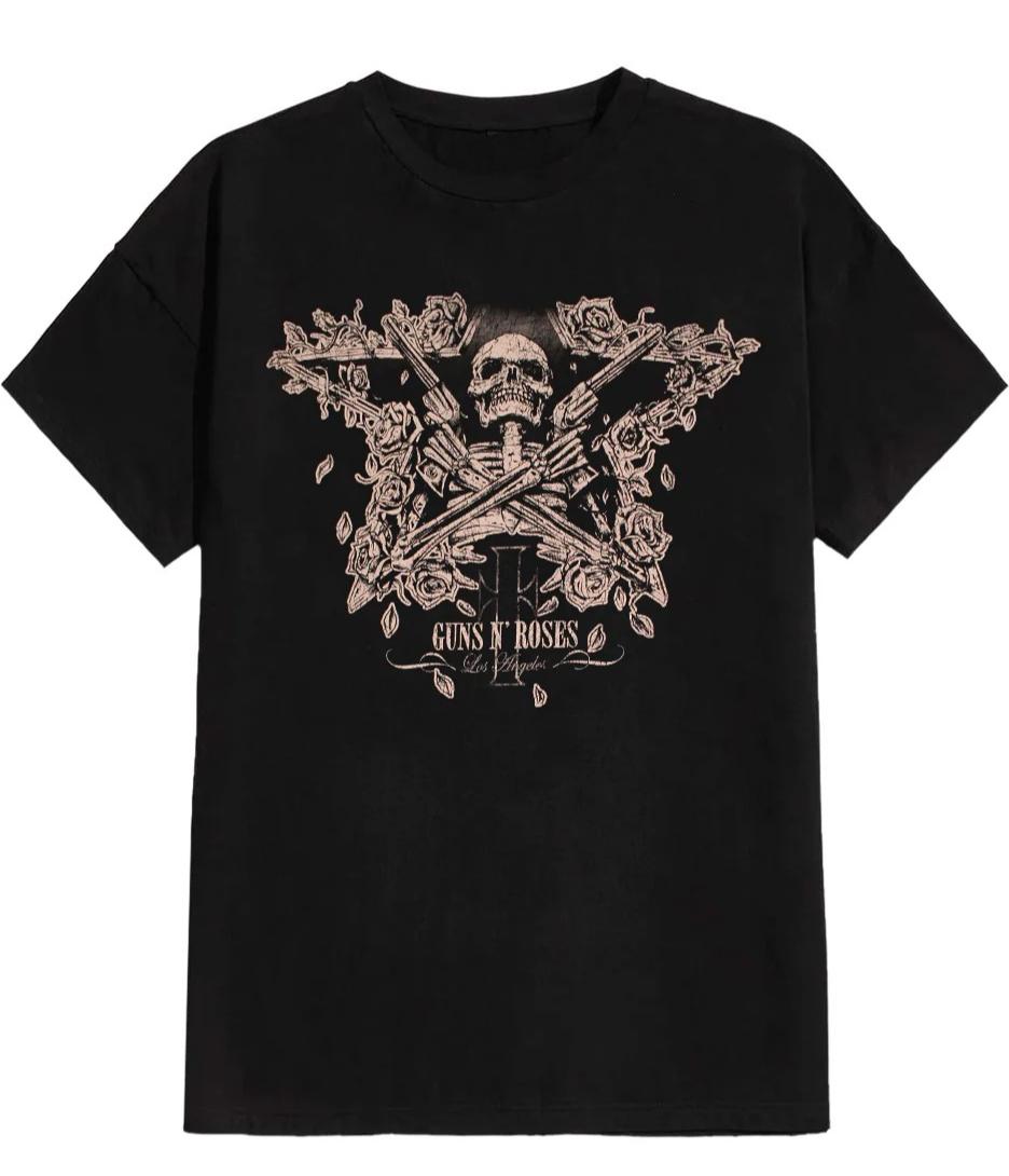 Guns N Roses Skull Roses Los Angeles Graphic T-shirt S
