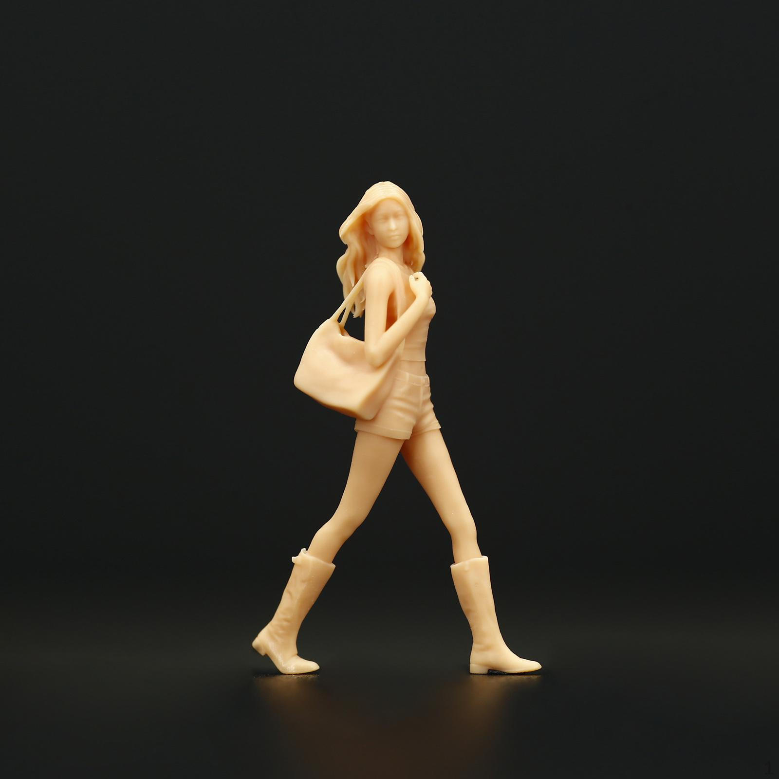 

Миниатюрная фигурка девочки в масштабе 1/64, люди из смолы для микроландшафтов, модельные поезда, архитектурные Unpainted