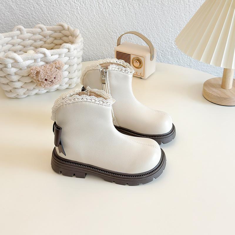

Sweet Girls Princess Boots Autumn Winter Elegant Lace Children s Ankle Boots Versatile Outdoor Kids Causal Cotton Boots 26