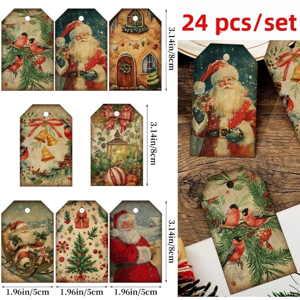 24pcs Snowman Christmas Hanging Ornaments Santa Claus Xmas Tree Decor New Year