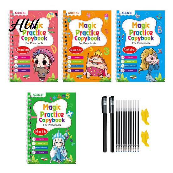 Educational Handwriting Tools for Kids Suddies Trace Grooved Writing Practice Tracetrek Workbook Reusable Anti-Stained Number Letter Tracing 1 Set