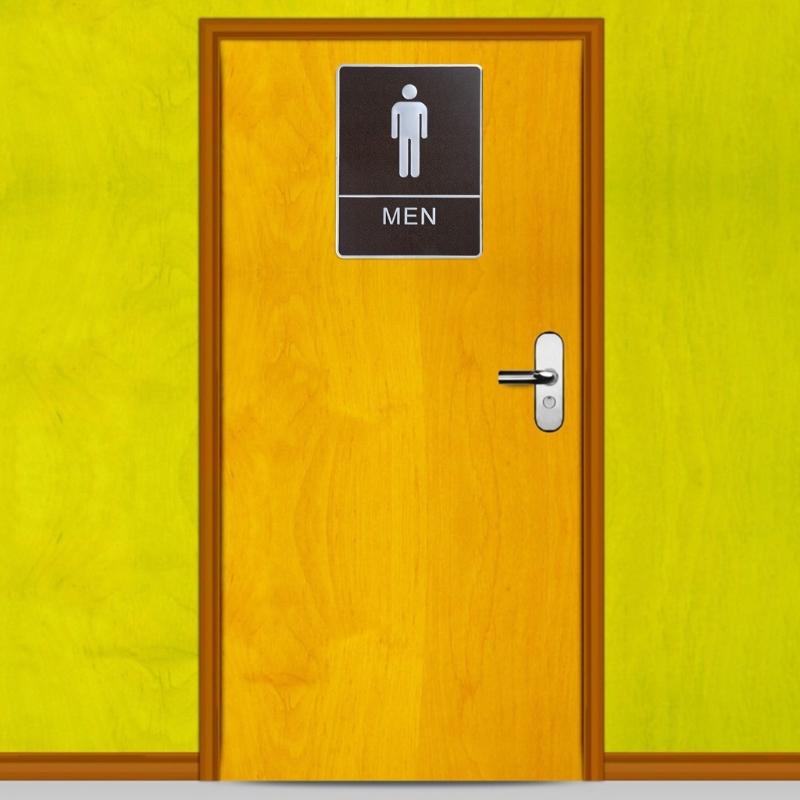 Toilet Door Sign Men Women Bathroom WC Mark Label Self-Adhesive Wall Sticker DIY Decor for Office Business Hotel Unisex