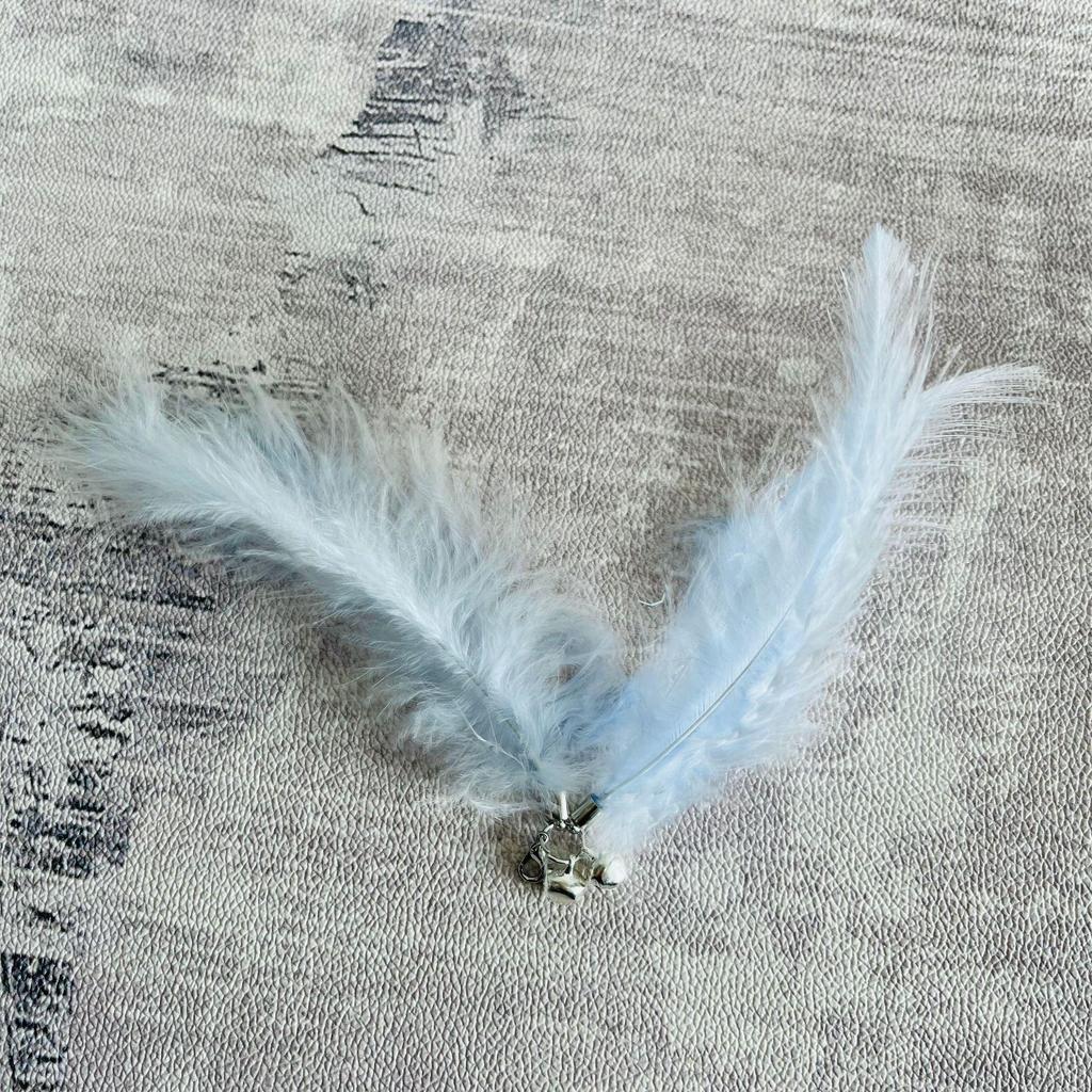 Cat Teaser Stick with Bells & Feather Replacement Heads