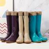 Fashion rain shoes women's medium tube warm rain boots new non-slip water shoes high tube cotton water boots overalls