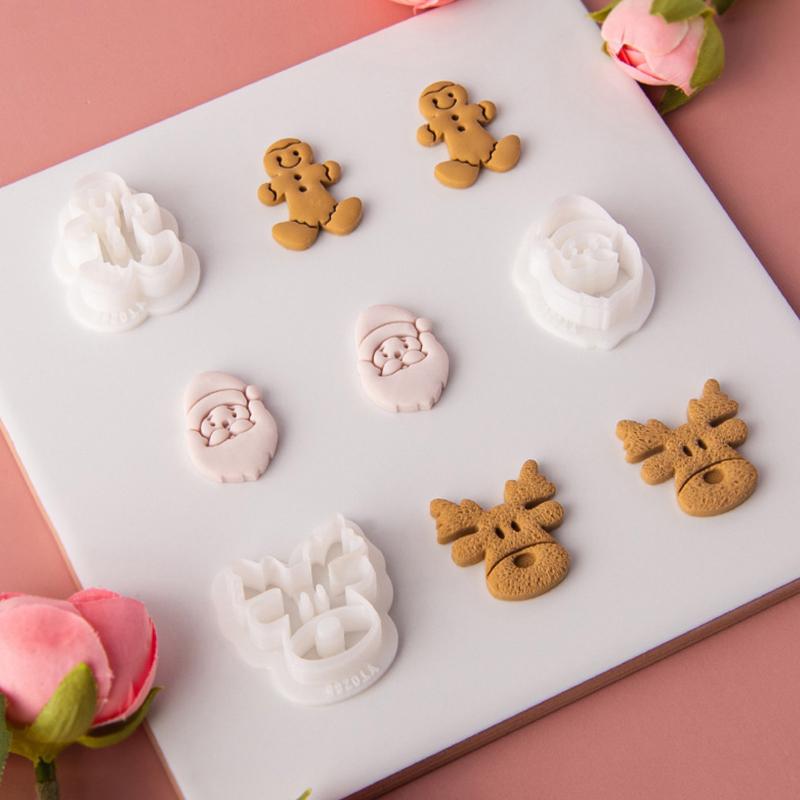 Bells Socks Crystal Ball  Cutting Mold DIY Cartoon Christmas Jewelry Pendant Embossing Tools New Soft Pottery Earrings Clay Mold
