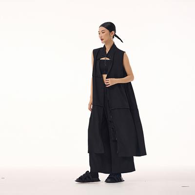 Irregular Waist Hem Medium and Long Vest Spring and Summer New Versatile European Station Korean Version of Thin Dress