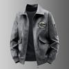 Spring and Autumn New Men's Leather Jacket Lapel Three-dimensional Pocket Fashion Trendy Men's Clothing Casual Versatile Trendy Brand Leather Jacket