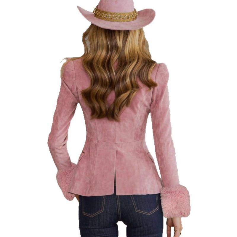 2025 European & American Retro Suede Velvet Slim Fit Jacket