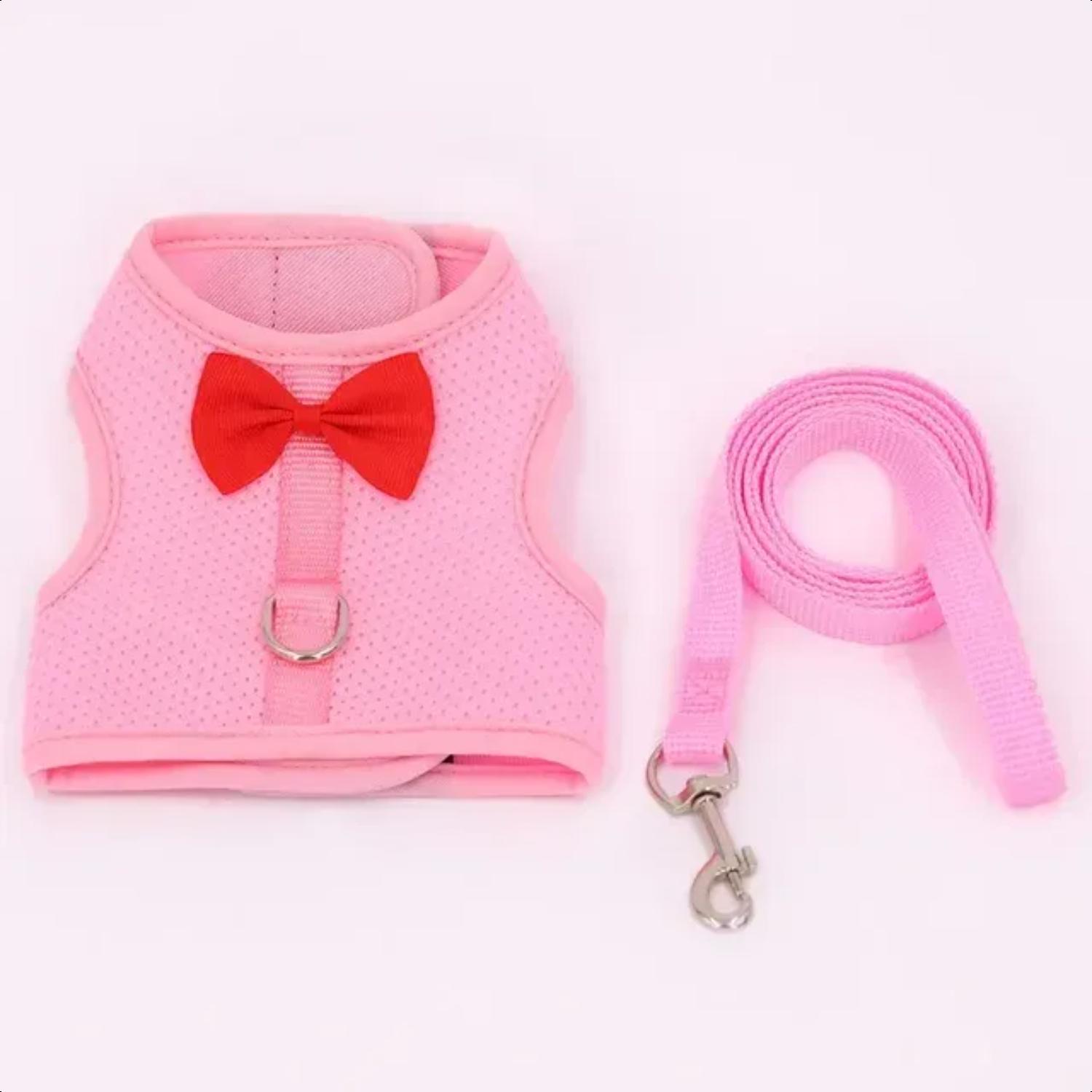 

Новый стильный и прочный регулируемый поводок-поводок для домашних животных на спине и груди для прогулок на свежем воздухе - комфорт и безопасность для небольших домашних животных, таких как золотистый терьер L розовый