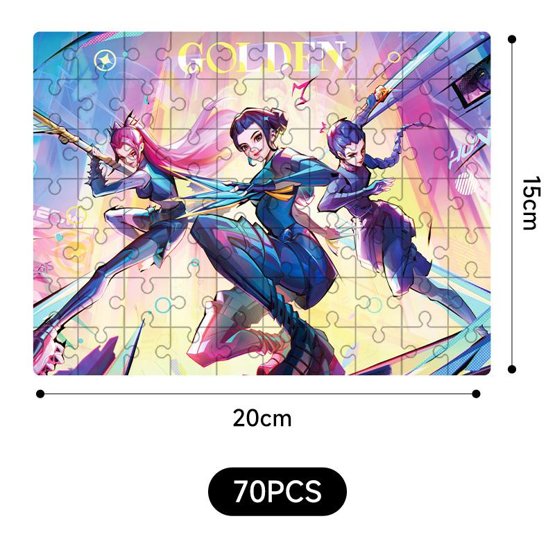 New Kpop Demon Hunters 20*15Cm Jigsaw Puzzle Toys Rumi Mira Zoey Huntrix Character Pattern Board Game Home Decor Children Gifts