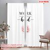 2pcs 2D Flat Printing Scene Curtain Rose Work Hard Polyester Without Electricity Festive Curtains for Classroom Office