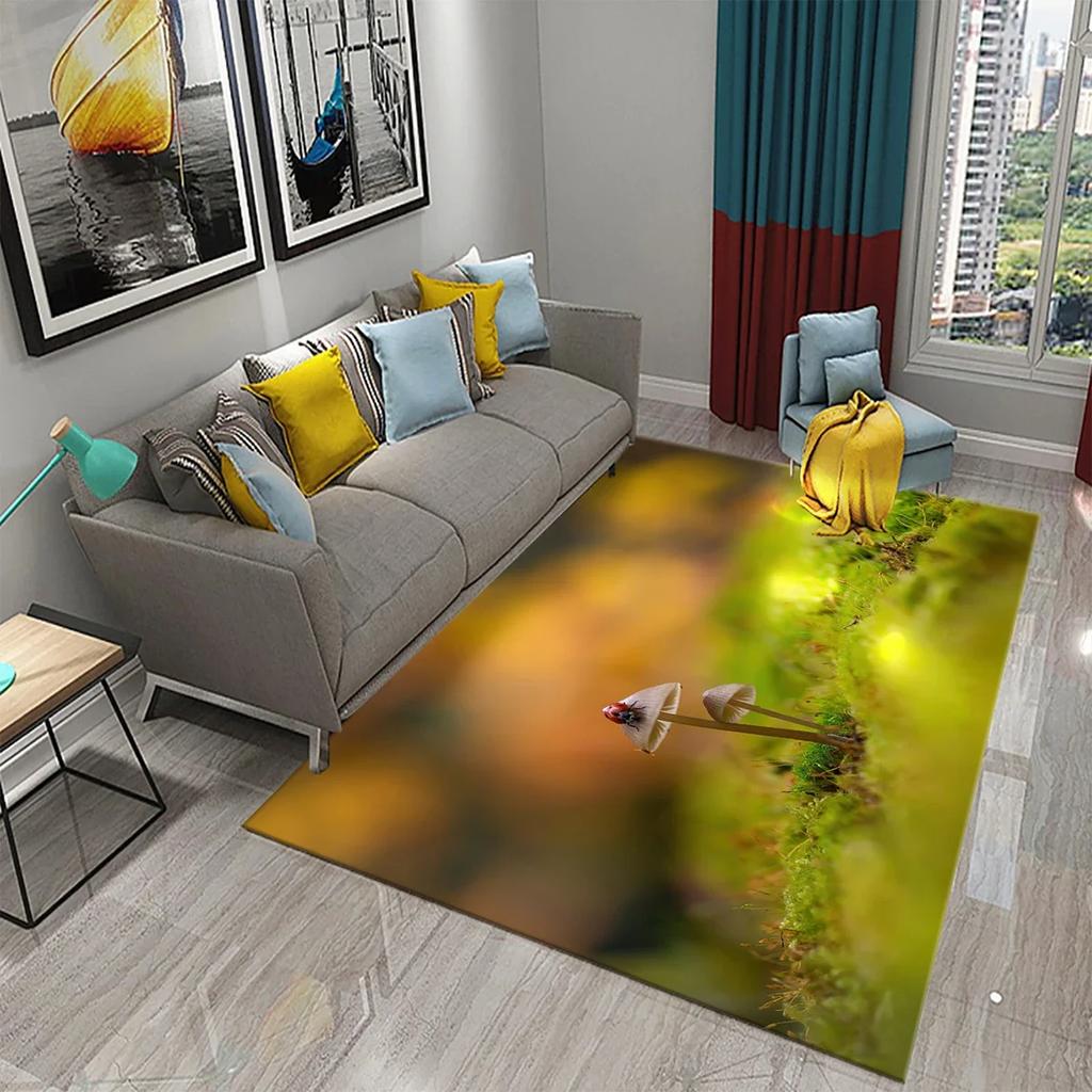 3D Natur-Thema Teppich Eingangstür Fußmatte Wald Insekt Pflanze Rutschfeste Fußmatte Wohnzimmer Schlafzimmer Badezimmer Heimdekoration