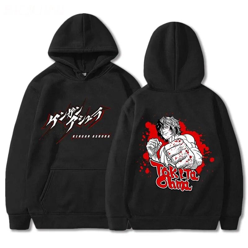 Kengan Ashura Anime Tokita Ohma Толстовка унисекс Harajuku Толстовка унисекс Популярный флисовый пуловер Топы Новинка Hoddies с графикой L