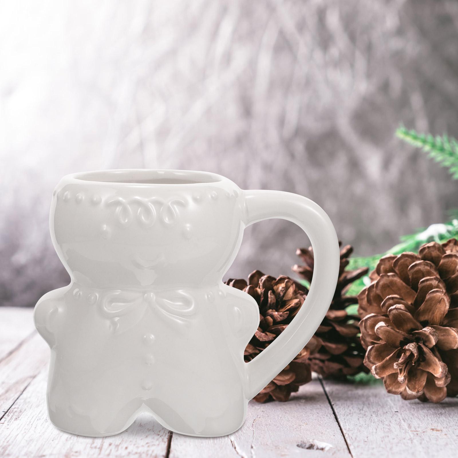 

Керамическая кружка Рождественская чашка для воды Кофе Прекрасный завтрак Чай Питьевые кружки Латте Имбирный человечек белый