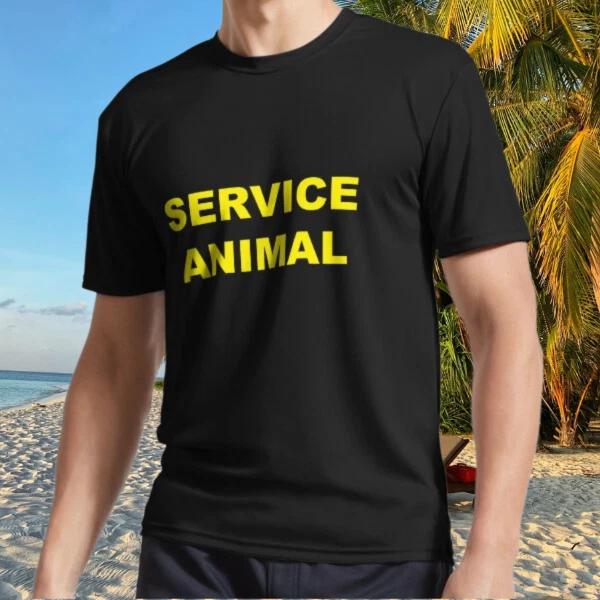 New Shirt Service Animal T-Shirt Active T-Shirt Funny Size S to 5XL 4XL