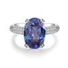 Blue Diamond Zirconia Pavé Women's Ring - High-End S925 Silver with High Carbon Diamond