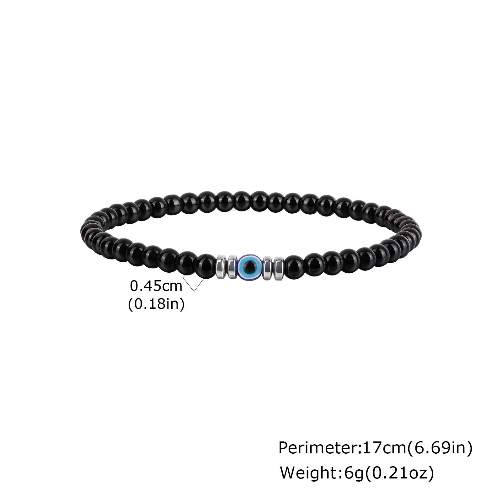 Minimalist Evil Eye Charm Bracelet for Men Women, Tiger Eye Natural Stone Beads Chain Bracelets, Trendy Amulet Jewelry Gift