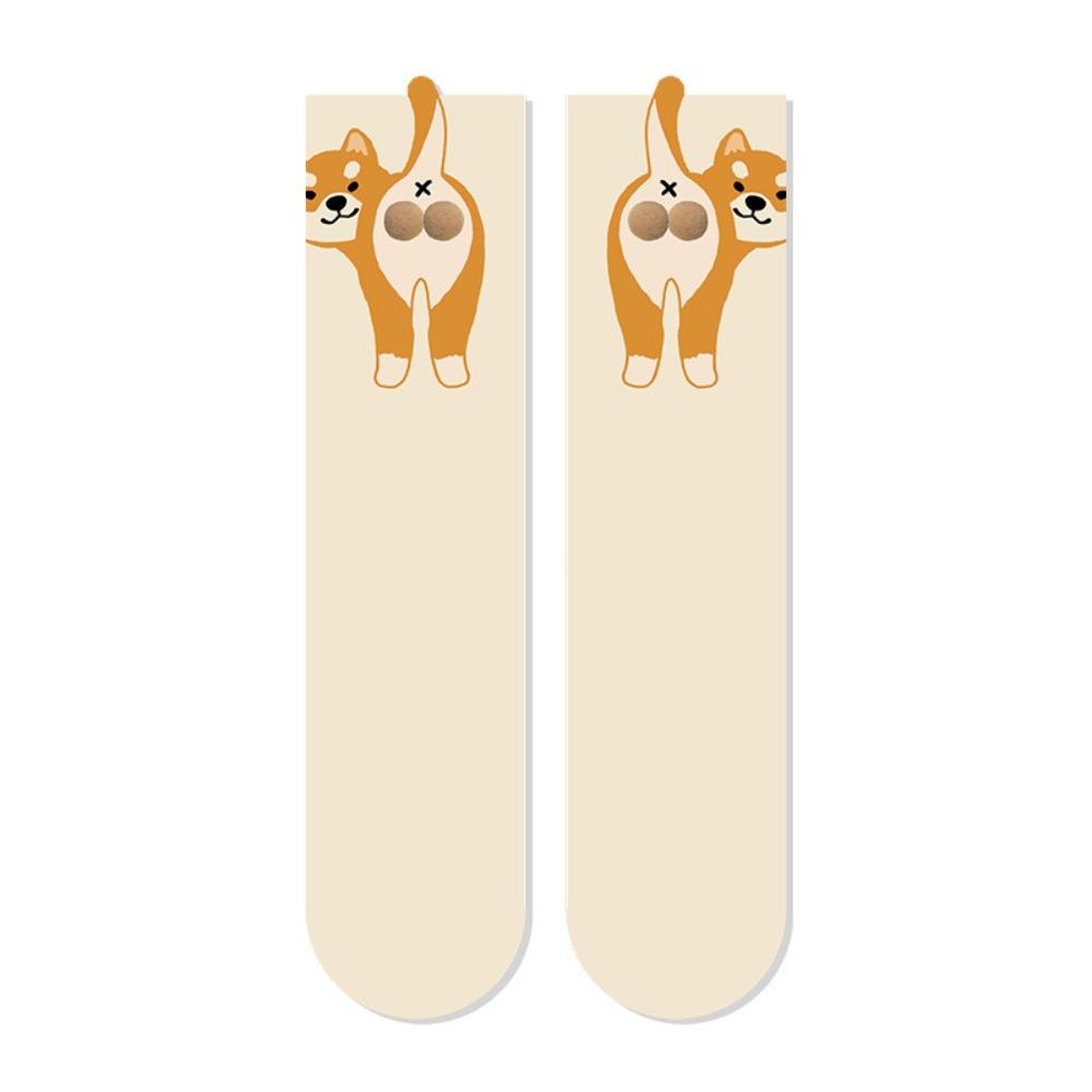 

Влагоотводящие носки средней длины с рисунком кота и яйца, носки для пар, удобные хлопковые носки 4