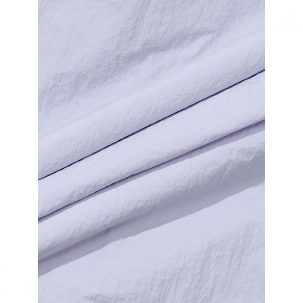 Women S Shirring Ribbon Woven Short Sleeve  Lilac 