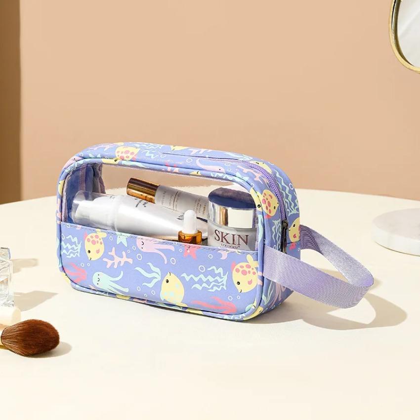 Women's Makeup Bag  3pcs Set Macaron Printed Wash Bag Travel Essential Portable Storage Bags Waterproof Cosmetic Bag Bath Bags