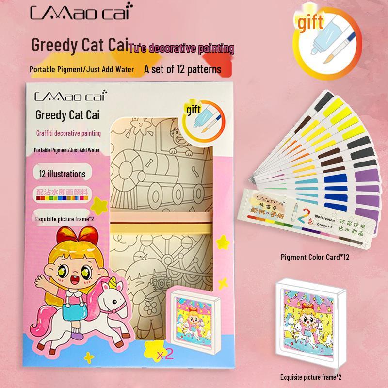 Retractable Watercolor Doodle & Coloring Roll: All-in-One Student Painting Set with Pigments & Cards