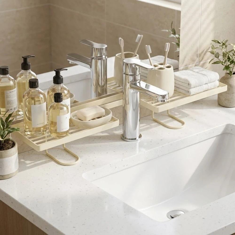 Water Drainage Bathroom Storage Rack Mesh Design Cosmetics Organizer Sink Drying Rack Household