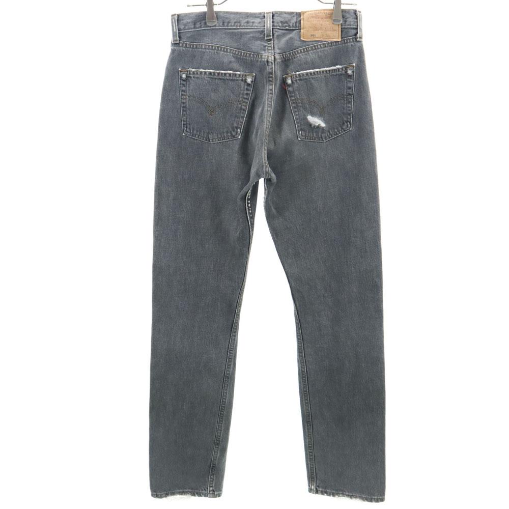 Levi's 90s 501 USA Made Piece Dyed Black Straight Denim Pants Button Fly Men's Used