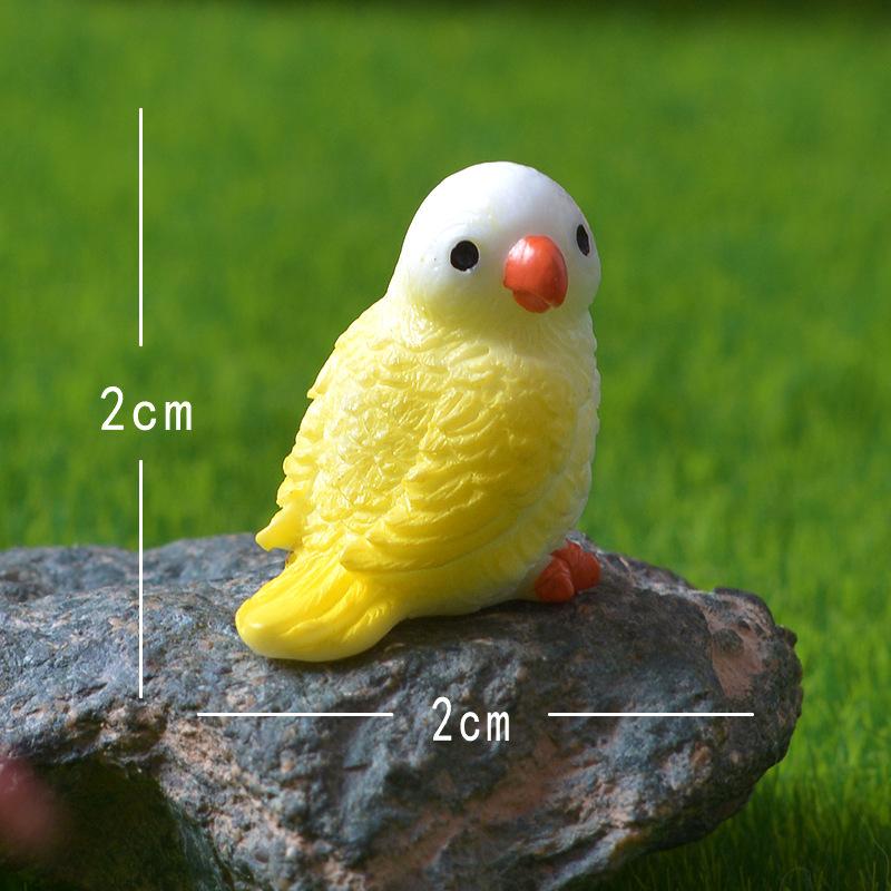 4 Cute Mini Parrots Micro Landscape Gardening Potted Ornaments Colorful Little Parrot DIY Small Accessories