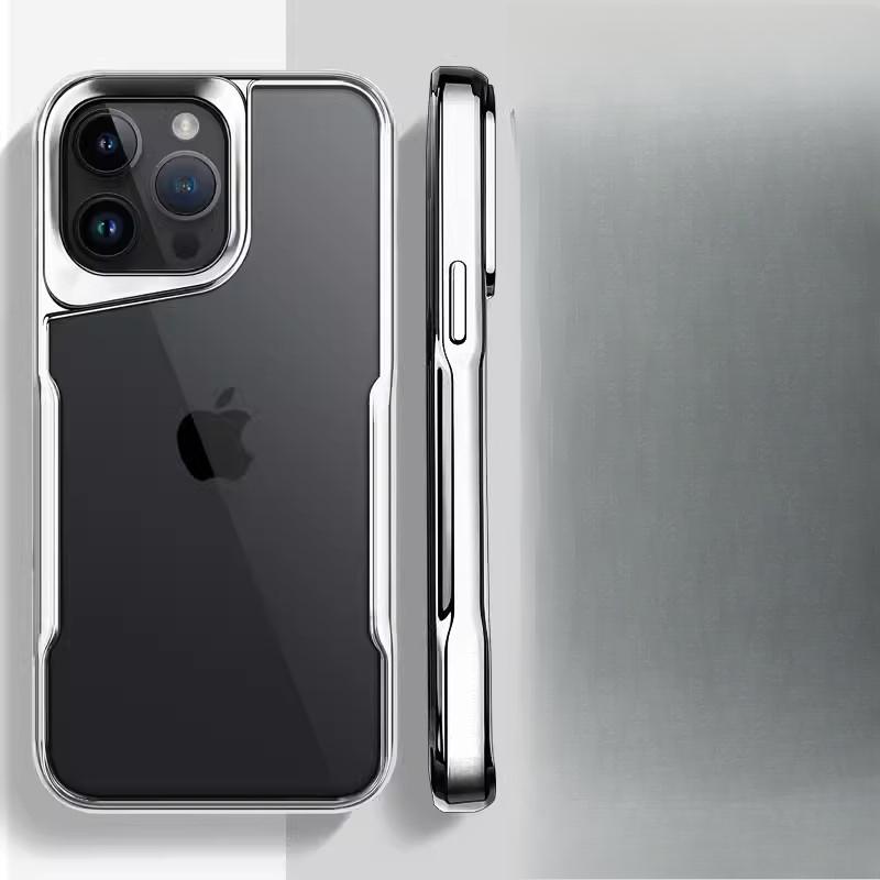 Applicable To Apple 16 ProMax Titanium Gray Mobile Case Transparent IPhone 14 Armor Small Waist 13 Drop Protection Case