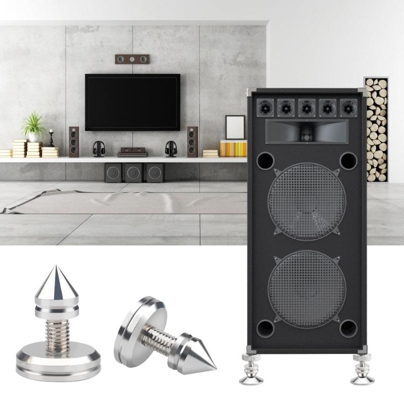 1Set Silver Metal Speaker Spikes Insulation Feet Enhances Sound In HiFi Systems Auditory Isolation Padsr