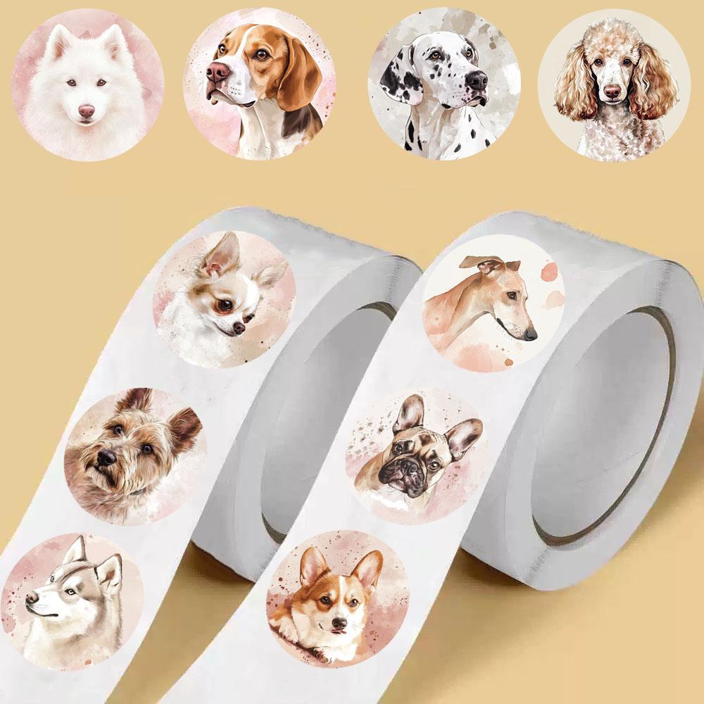 

500PCS Vintage Puppy Sticker Retro Love Scrapbooking DIY Creativity Roll Scrapbook Vintage Laptop Art Luggage Phone Sticker