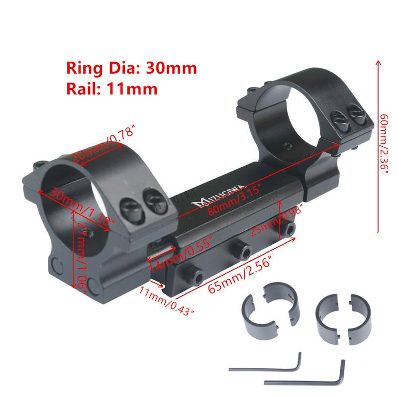 MIZUGIWA 1 inch/30mm Rings 11mm Dovetail High Profile Scope Mount,w/Stop Pin, Zero Recoil Base Compensation