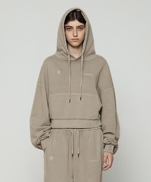 Current Logo Pigment Terry Hoodie [Beige] Beige/M