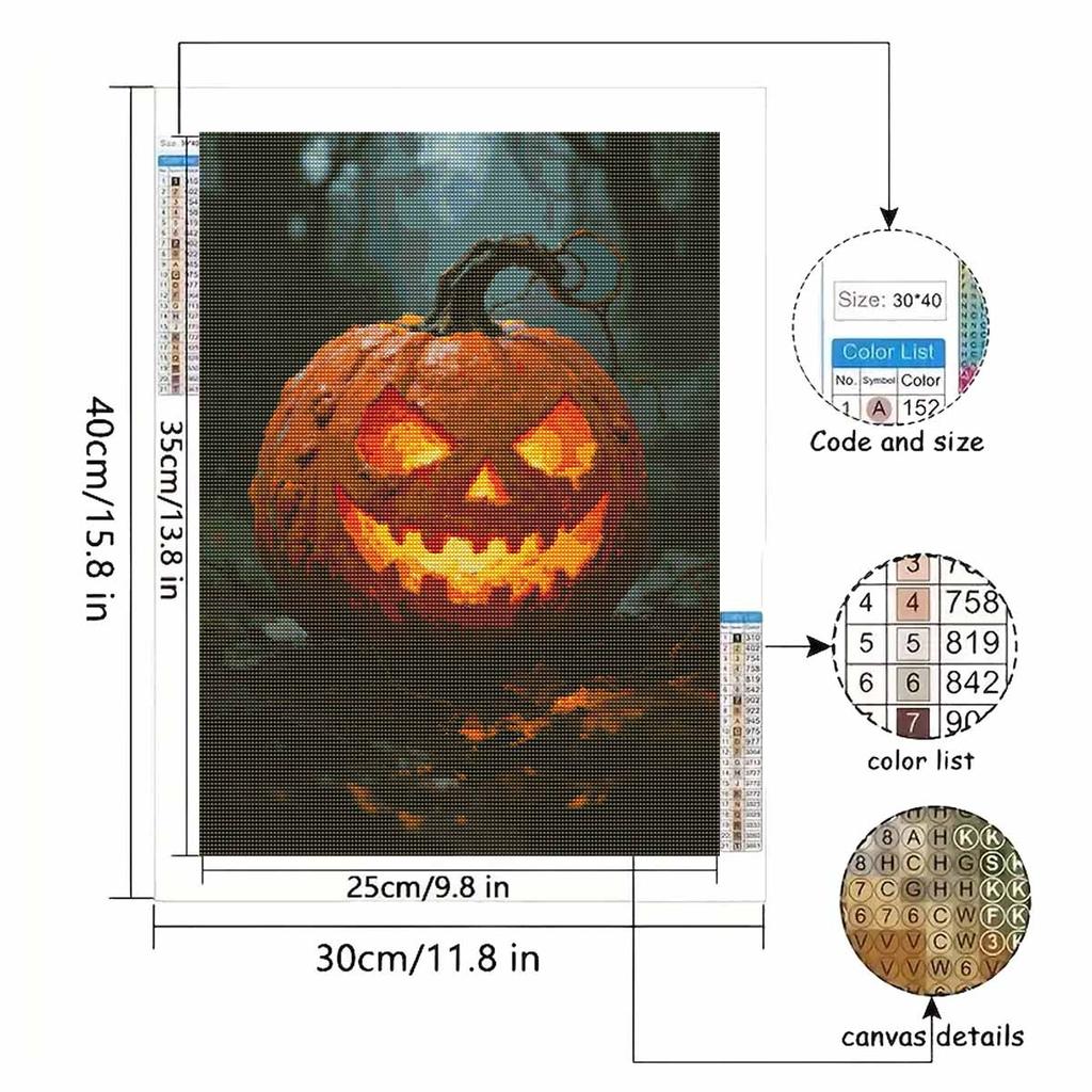 Halloween pumpkin glow diamond painting kit handmade diy painting home decoration painting