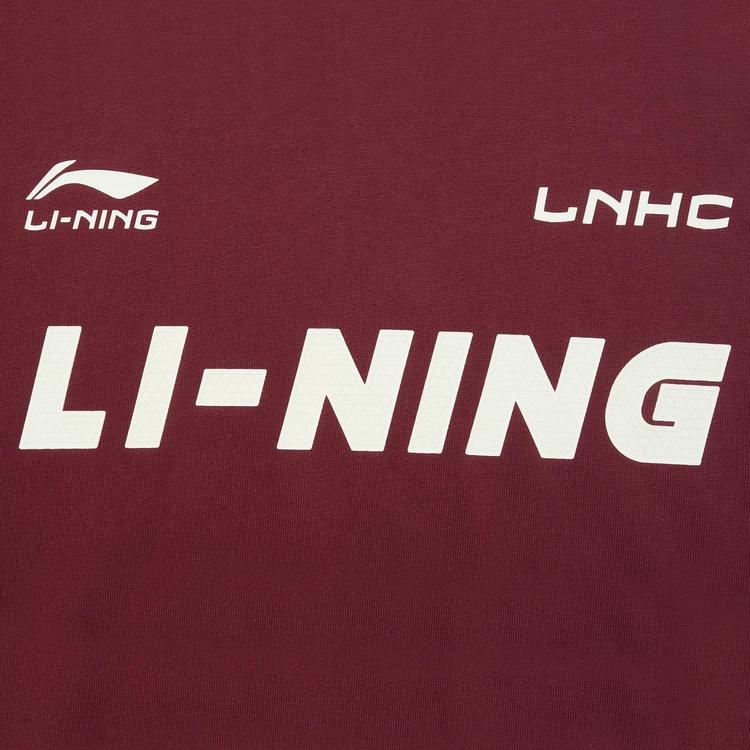 Li-Ning American Vintage Letter Logo Striped Print Round Neck Loose Comfortable Casual Short Sleeve Drop Shoulder T-Shirt Unisex T-Shirt AHSU657-3